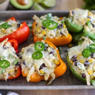 Creamy Southwest Chicken Stuffed Peppers – Healthyish Foods