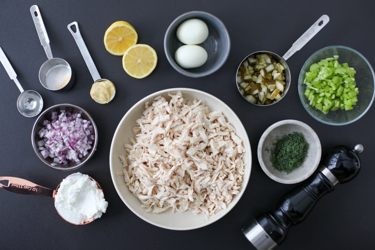 ingredients needed for Pickle Chicken Salad.