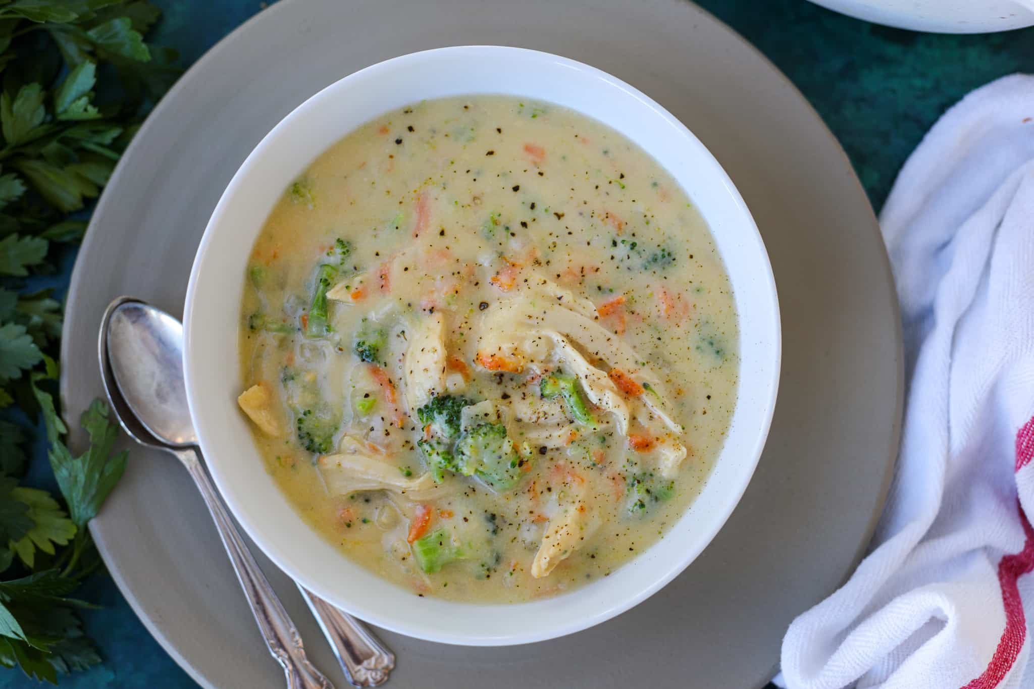 Healthy Chicken Broccoli Cheddar Soup – Healthyish Foods