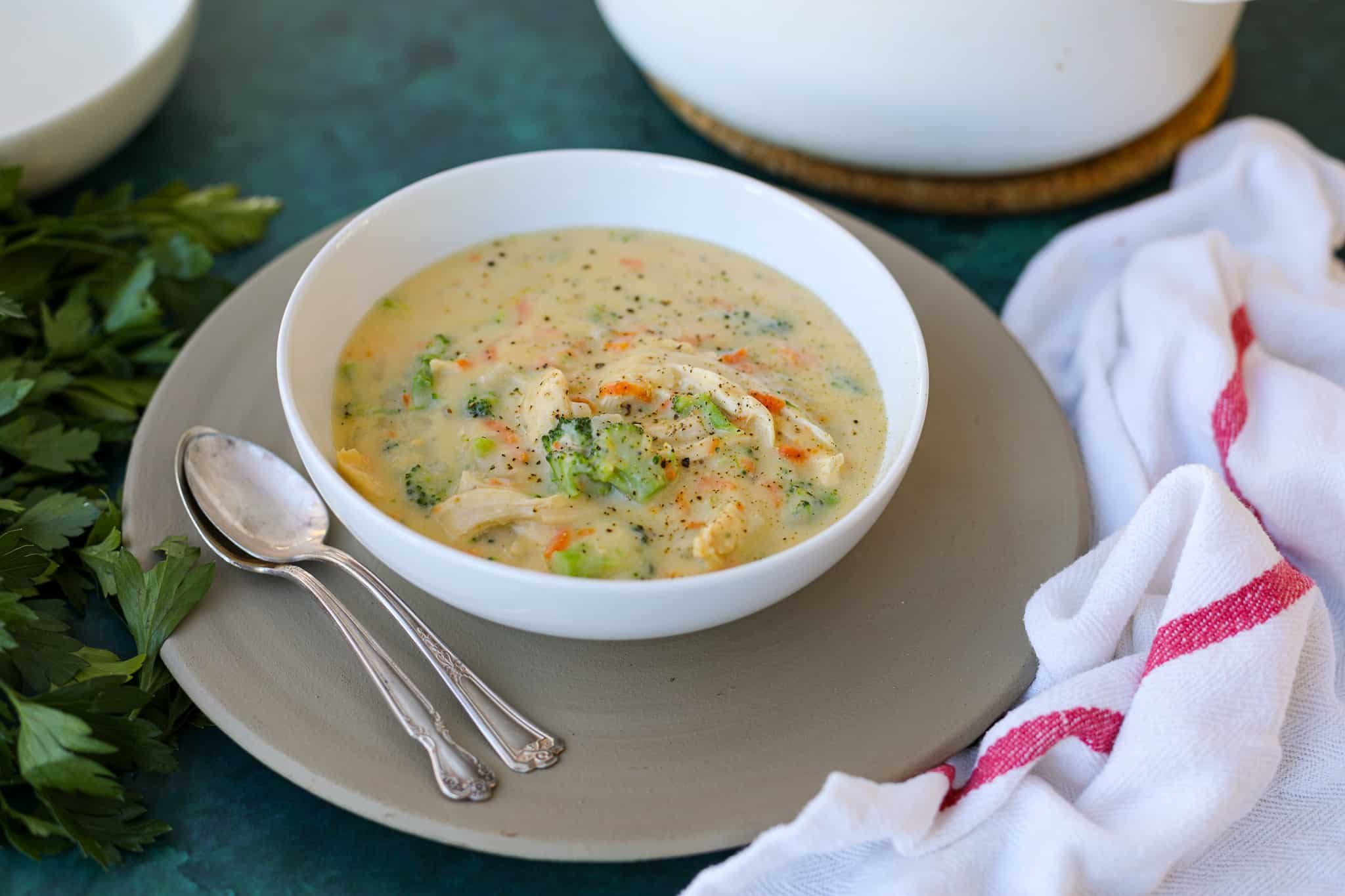 Healthy Chicken Broccoli Cheddar Soup – Healthyish Foods