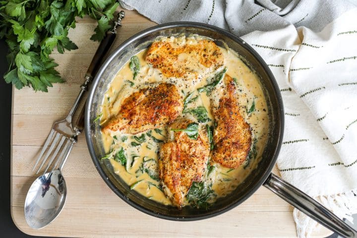 beauty shot - One Pan Blackened Chicken Alfredo - Healthyish Foods