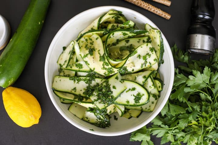 overhead shot - Zucchini Salad – Healthyish Foods