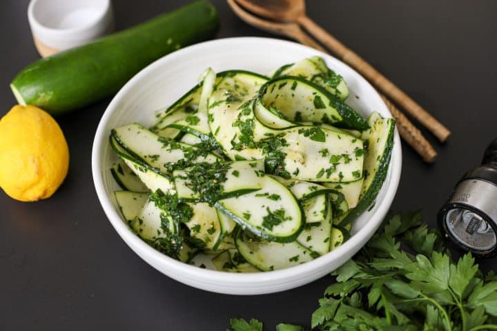 side angle shot - Zucchini Salad – Healthyish Foods