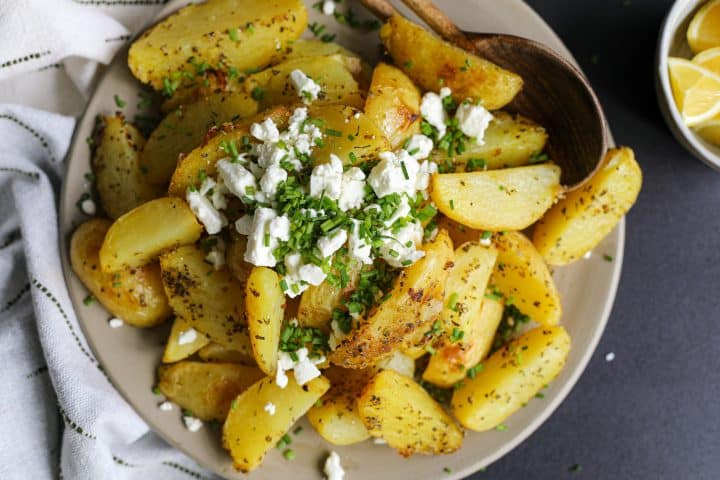 Finished image - Greek Lemon Potatoes (twice baked) – Healthyish Foods