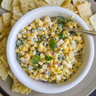 overhead shot of Creamy Corn Salsa – Healthyish Foods