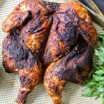 Finished juicy grilled whole chicken - healthyish foods