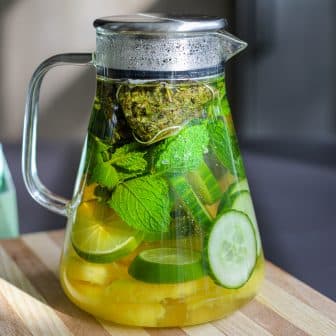 Finished shot - pineapple lime infused green tea - healthyish foods