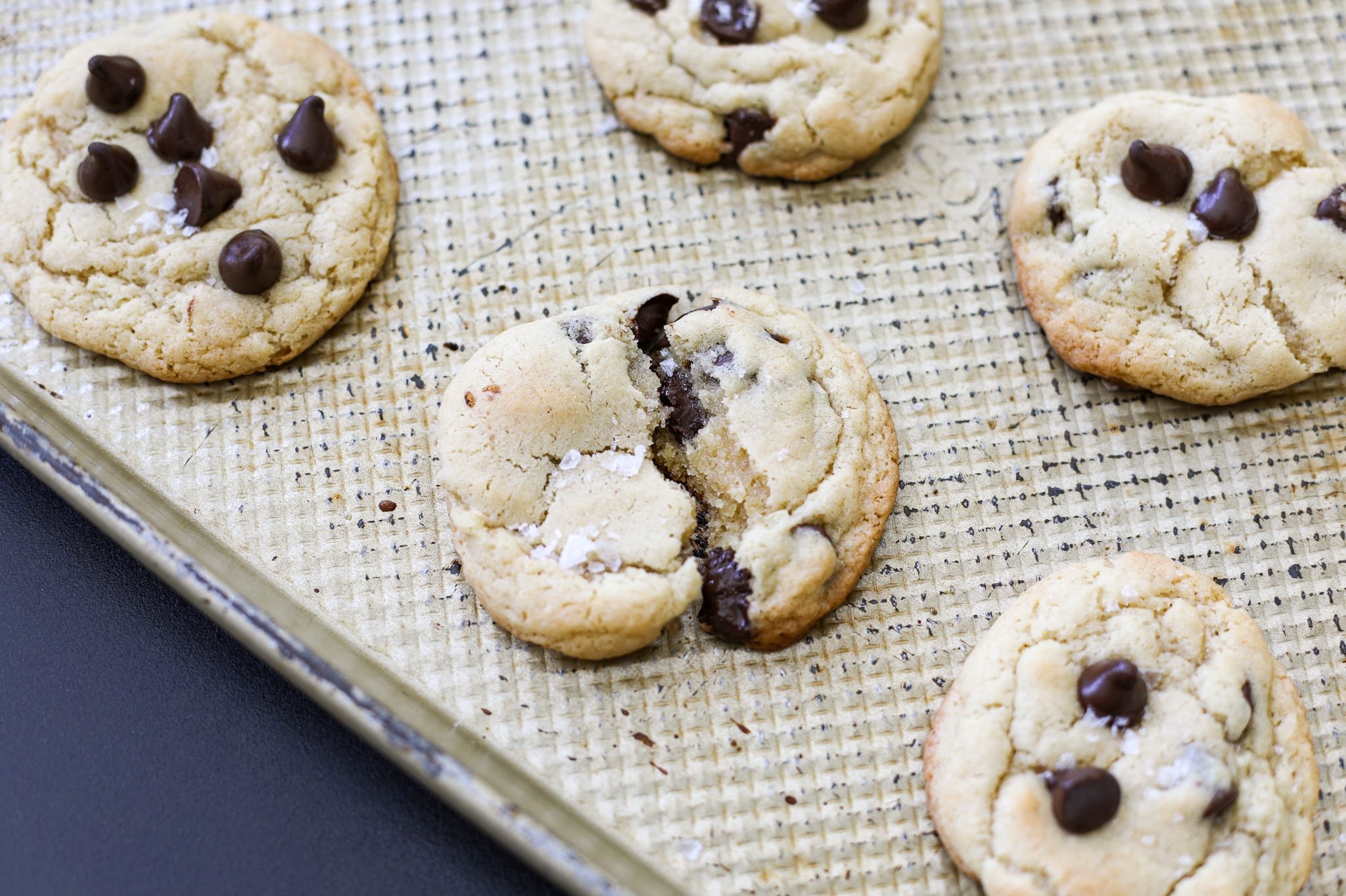 side shot of chocolate chip cookie recipe - healthyish foods