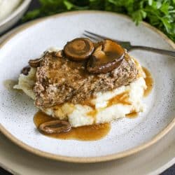 Plated Image - Marry Me Meatloaf Recipe with Mushroom Gravy – Healthyish Foods