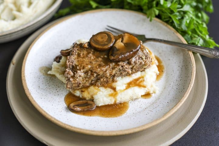 Plated Image - Marry Me Meatloaf Recipe with Mushroom Gravy – Healthyish Foods