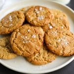 finished shot of the salted peanut butter banana cookies - Healthyish Foods