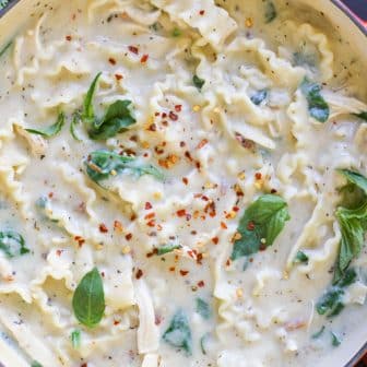 white chicken lasagna soup.