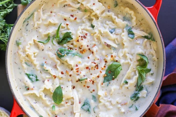 white chicken lasagna soup.