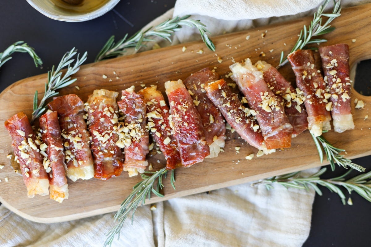 Crispy Prosciutto Wrapped Boursin Cheese with Honey and Chopped Nuts (Four Ingredients) – Healthyish Foods