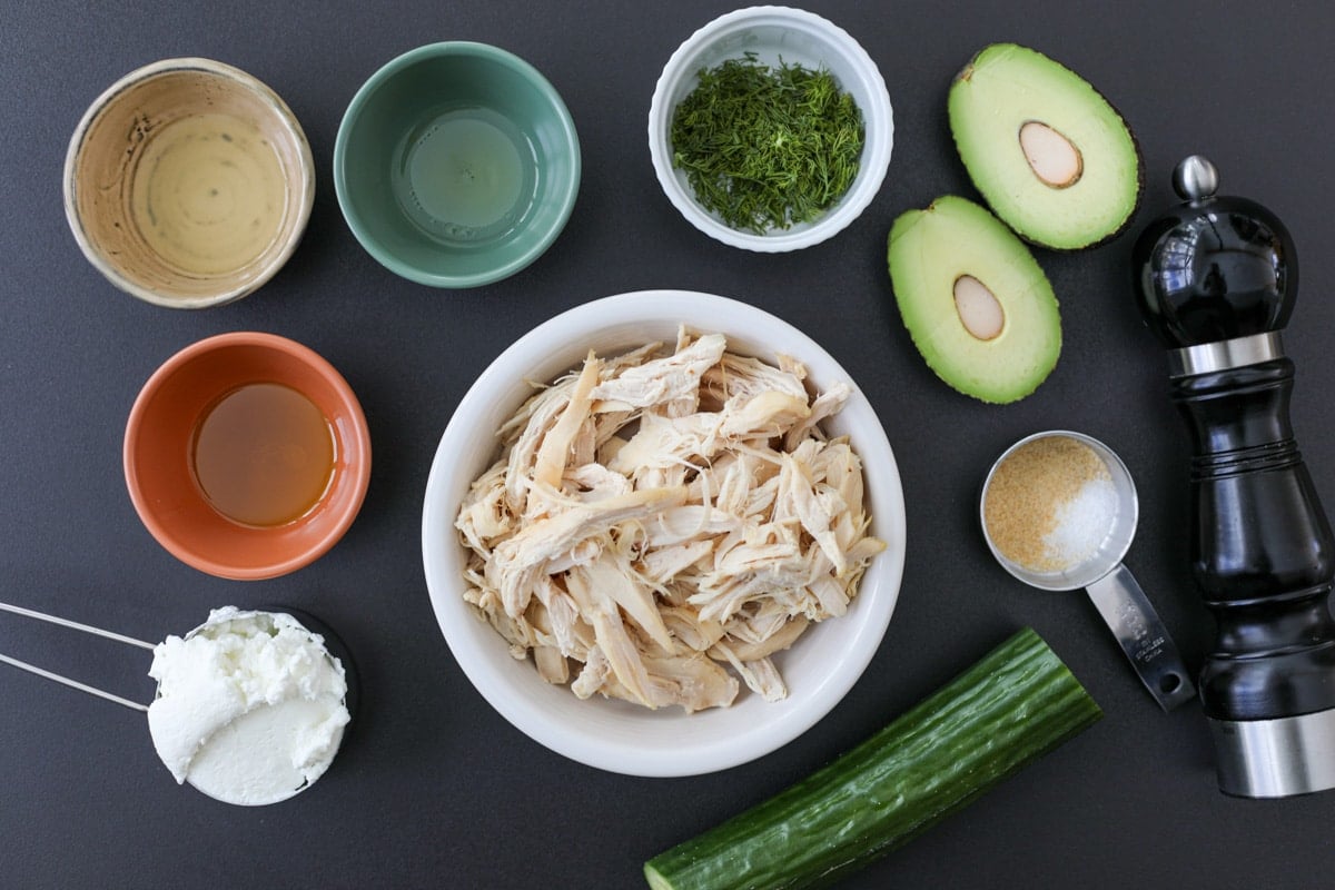 ingredients needed for Creamy Tzatziki chicken Salad