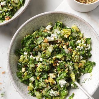Greek salad in a bowl.