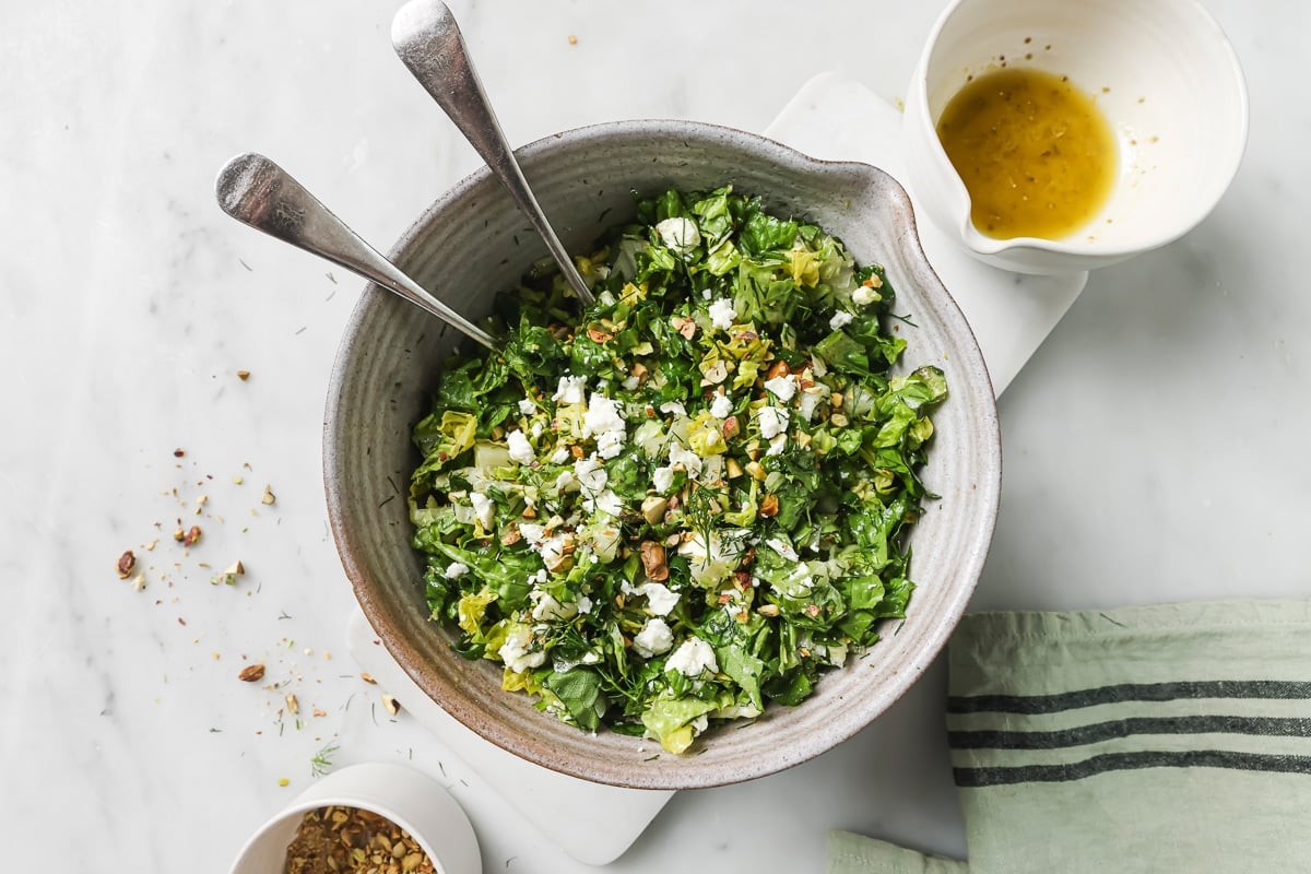 salad in a bowl. 