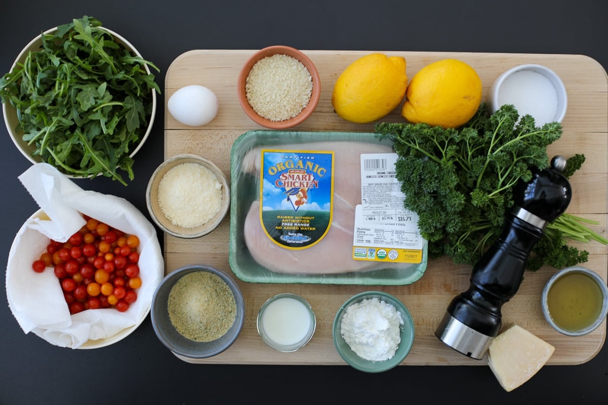 ingredients needed for crispy chicken milanese.
