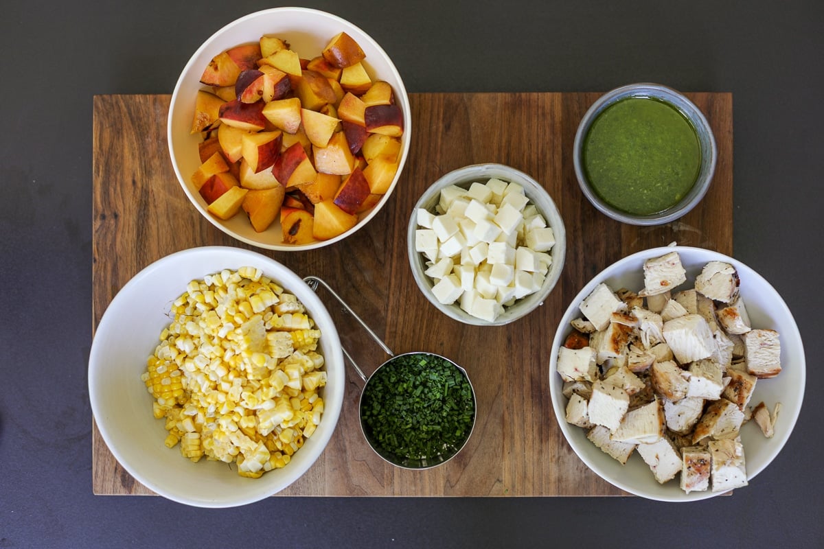 all the ingredients diced small.