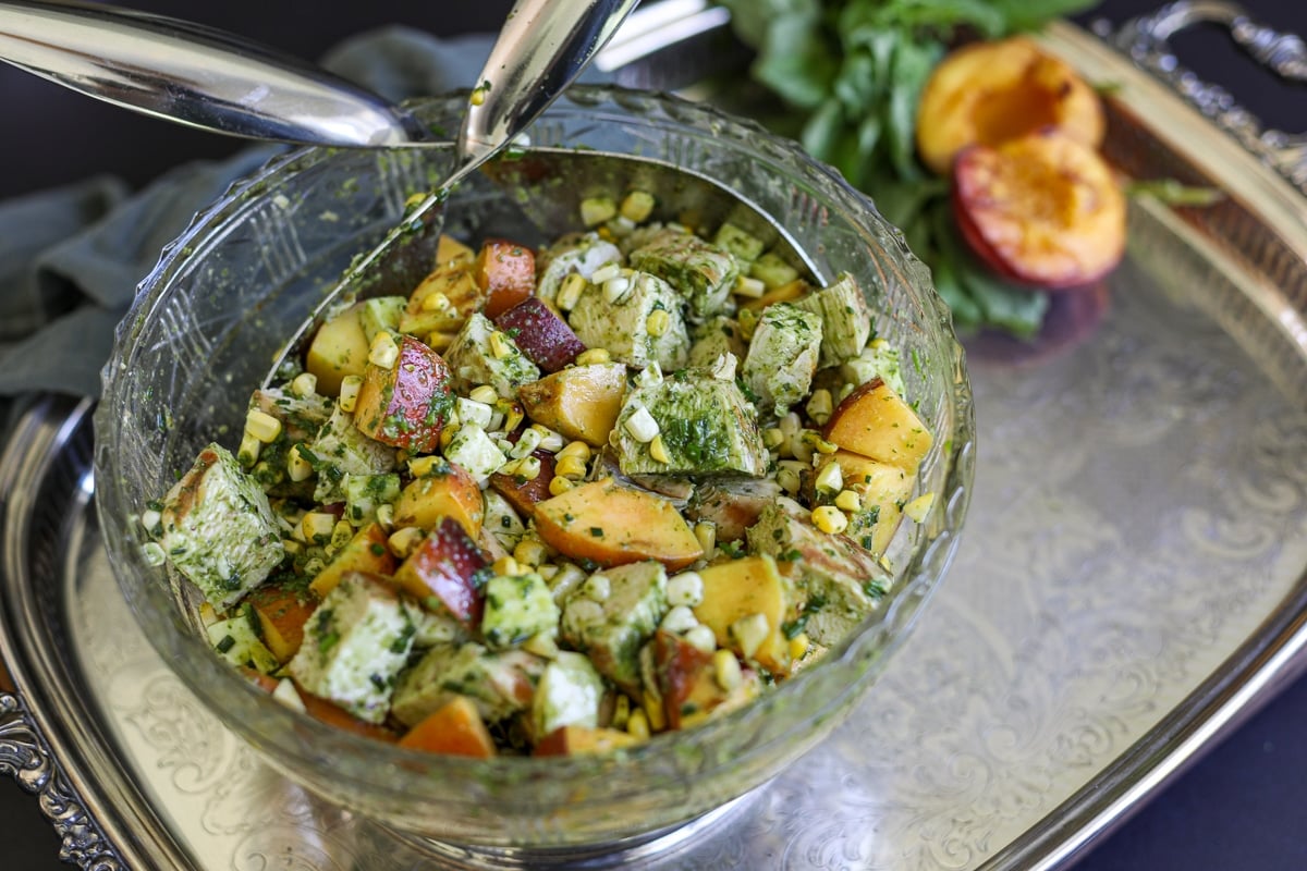 tossed salad in a bowl.