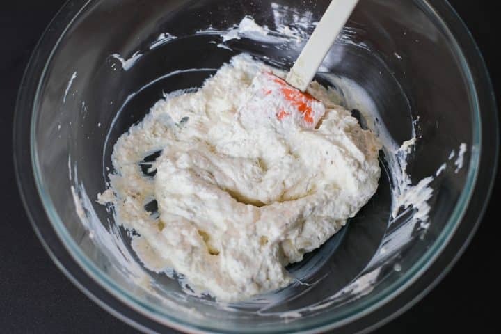 cheese blend and spiced mixed up in a bowl.