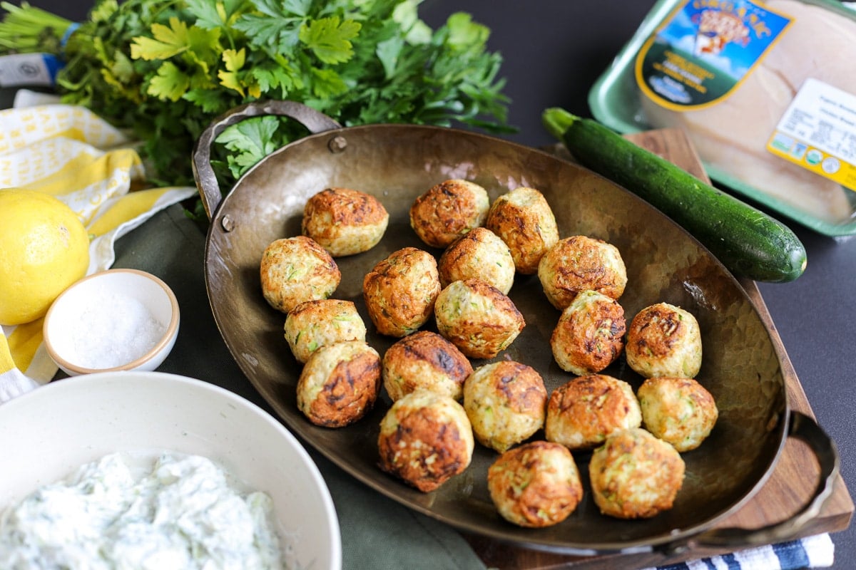 zucchini parmesan chicken meatballs.