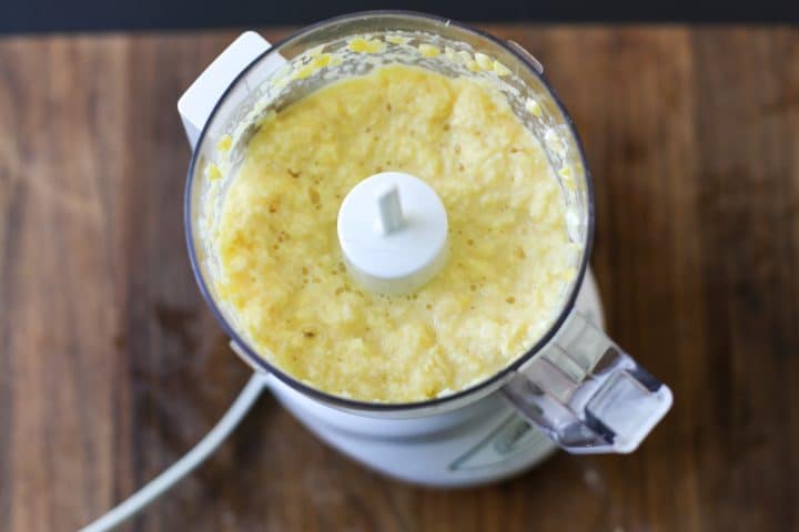 blended corn in a food processor. 