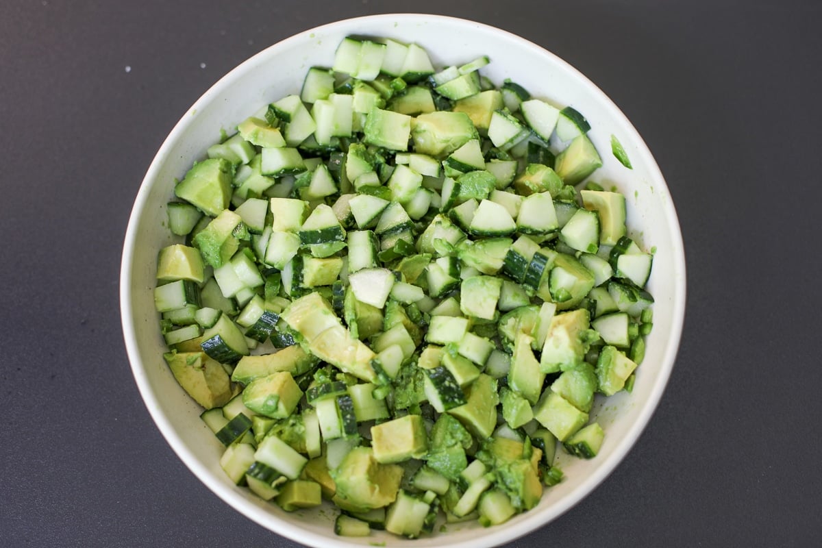 salad in a bowl. 