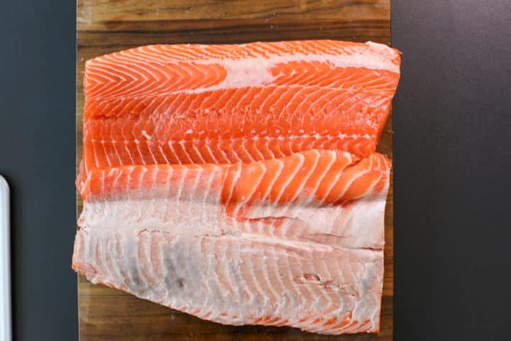 salmon butterflies open.