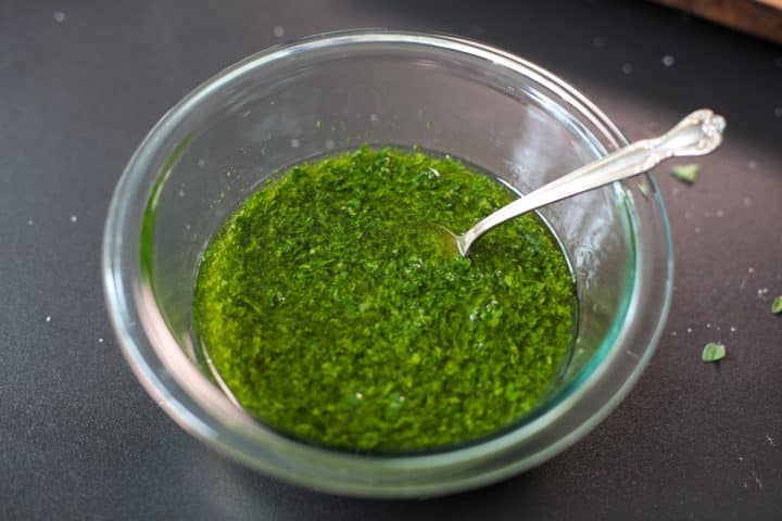 chimichurri in a bowl.