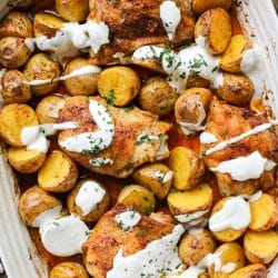 One Pan Roasted Chicken and Potatoes: Healthyish Foods
