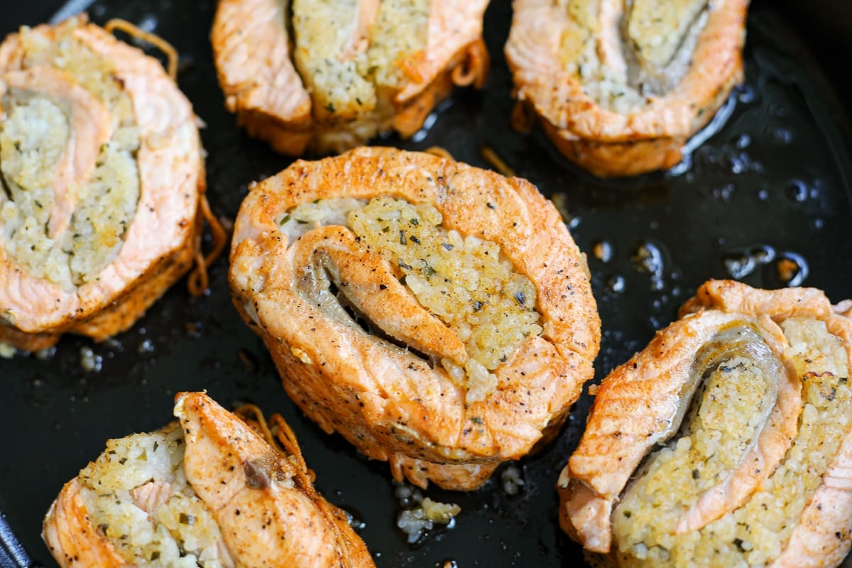 Spicy Salmon Sticky Rice Roll Ups: Healthyish Foods