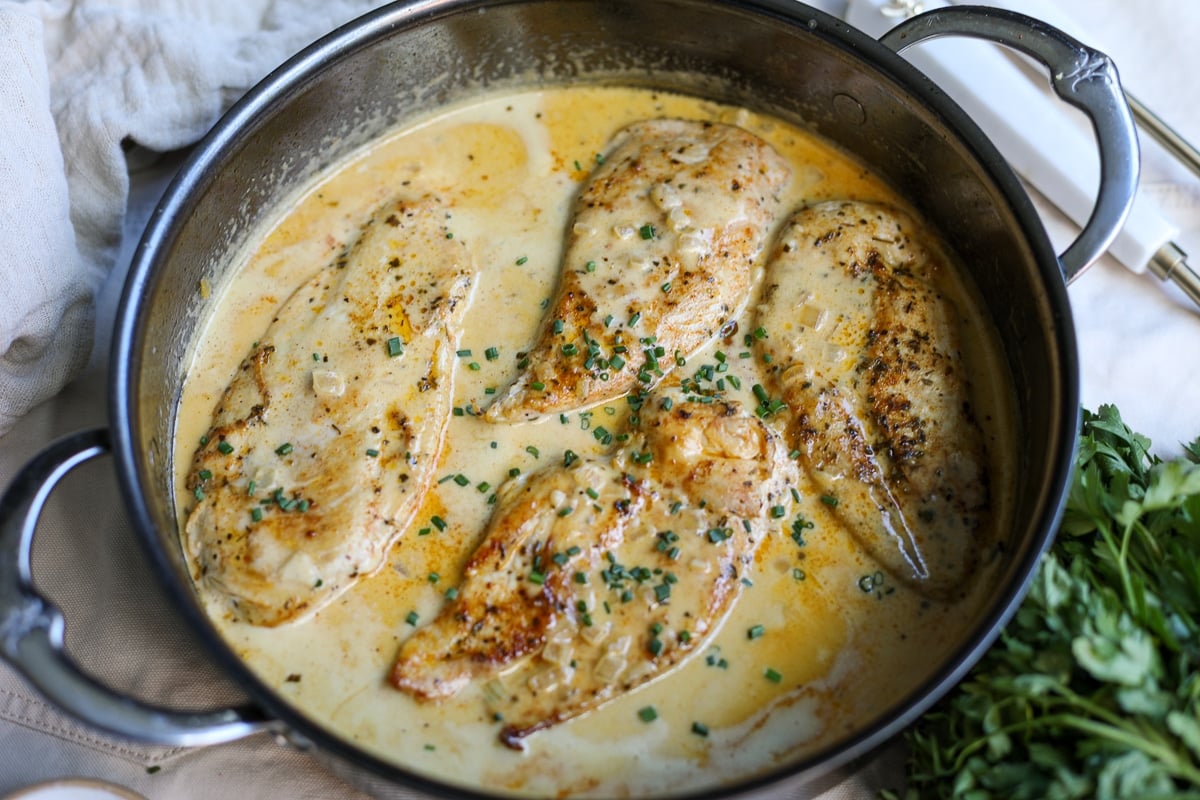 creamy mustard chicken.