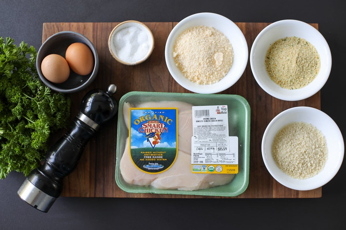 ingredients needed for walking chicken cutlets.