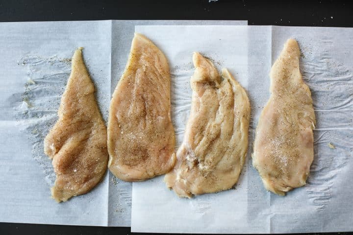 chicken cutlets seasoned.