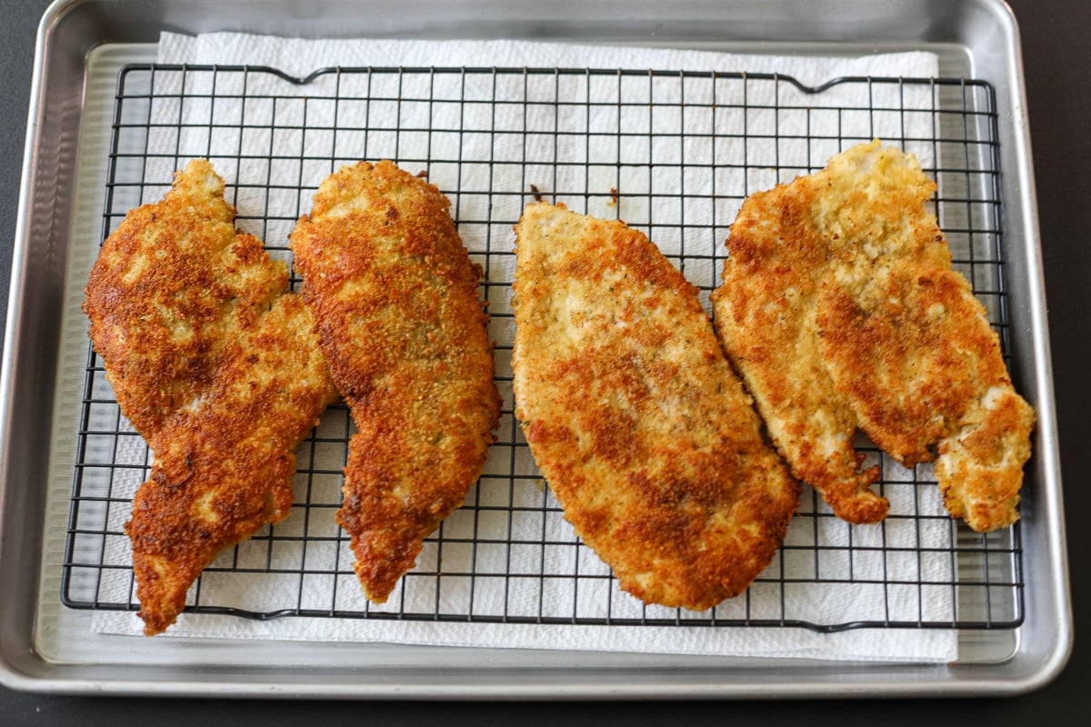 chicken on a cooling rack.