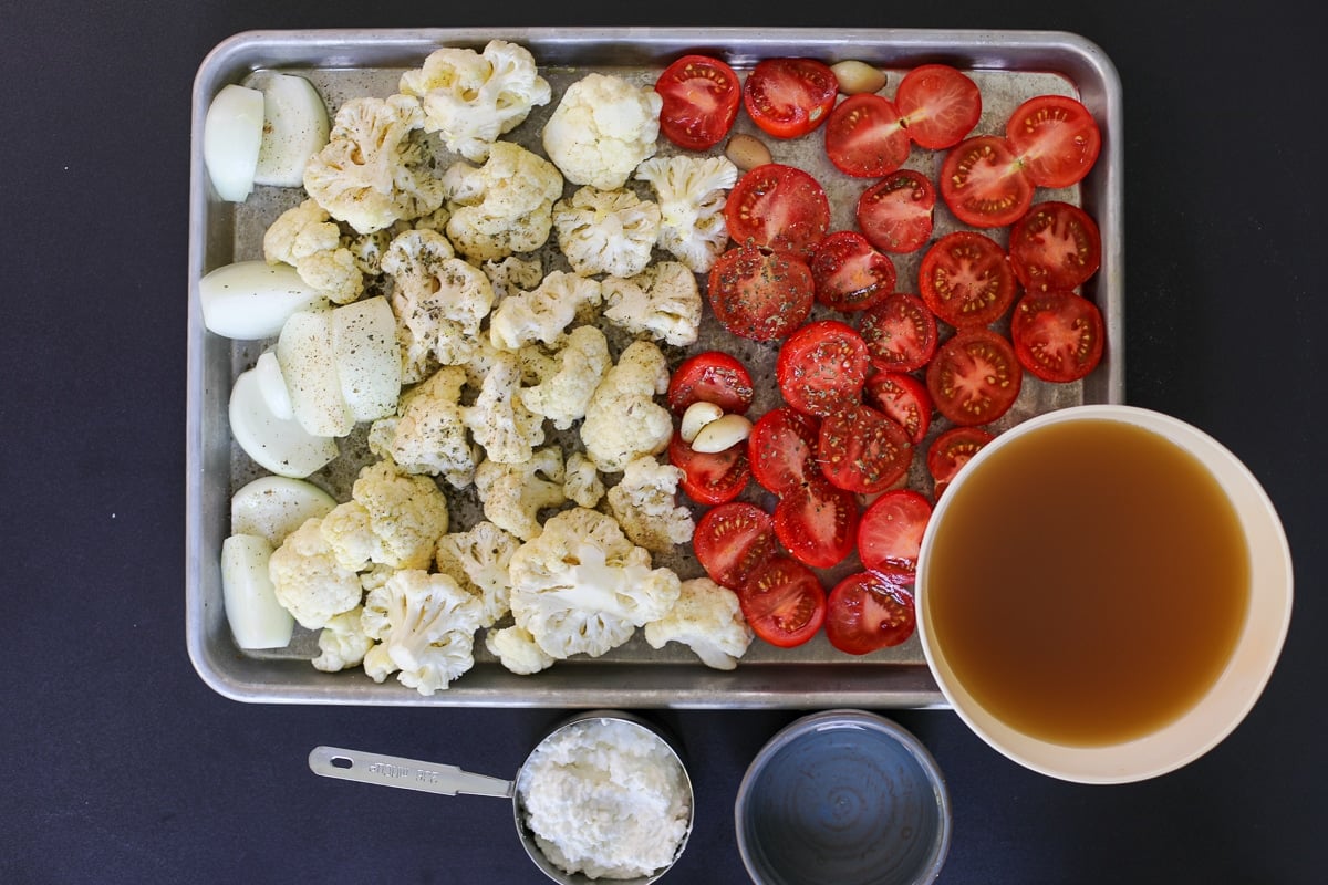 ingredients needed for vegetable soup.