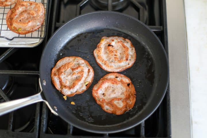 crispy mortadella in a pan